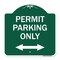 Signmission Permit Parking Bidirectional Arrow, Green & White Aluminum Sign, 18" x 18", GW-1818-23328 A-DES-GW-1818-23328 - alternate 1